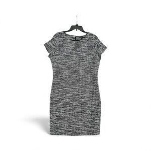 Banana Republic Women’s Black & White Textured Tweed Sheath Dress Size 14